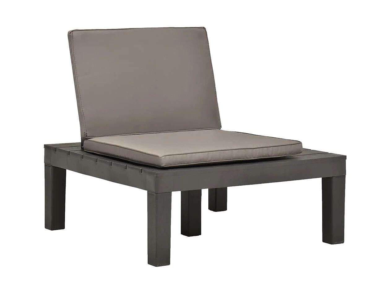 Chaises de salon de jardin et coussins 2pcs Plastique Anthracite SEF48273