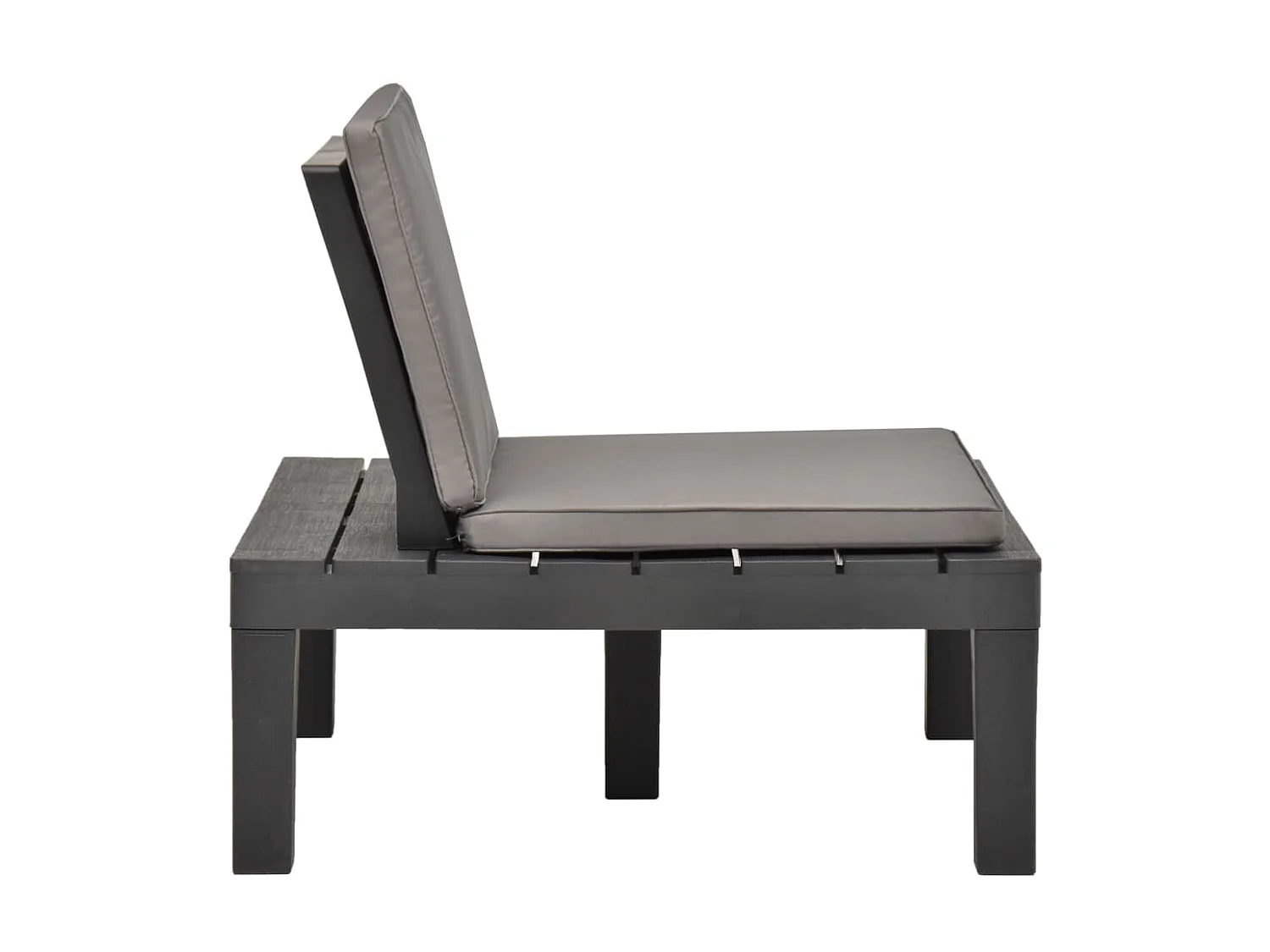 Chaises de salon de jardin et coussins 2pcs Plastique Anthracite SEF48273