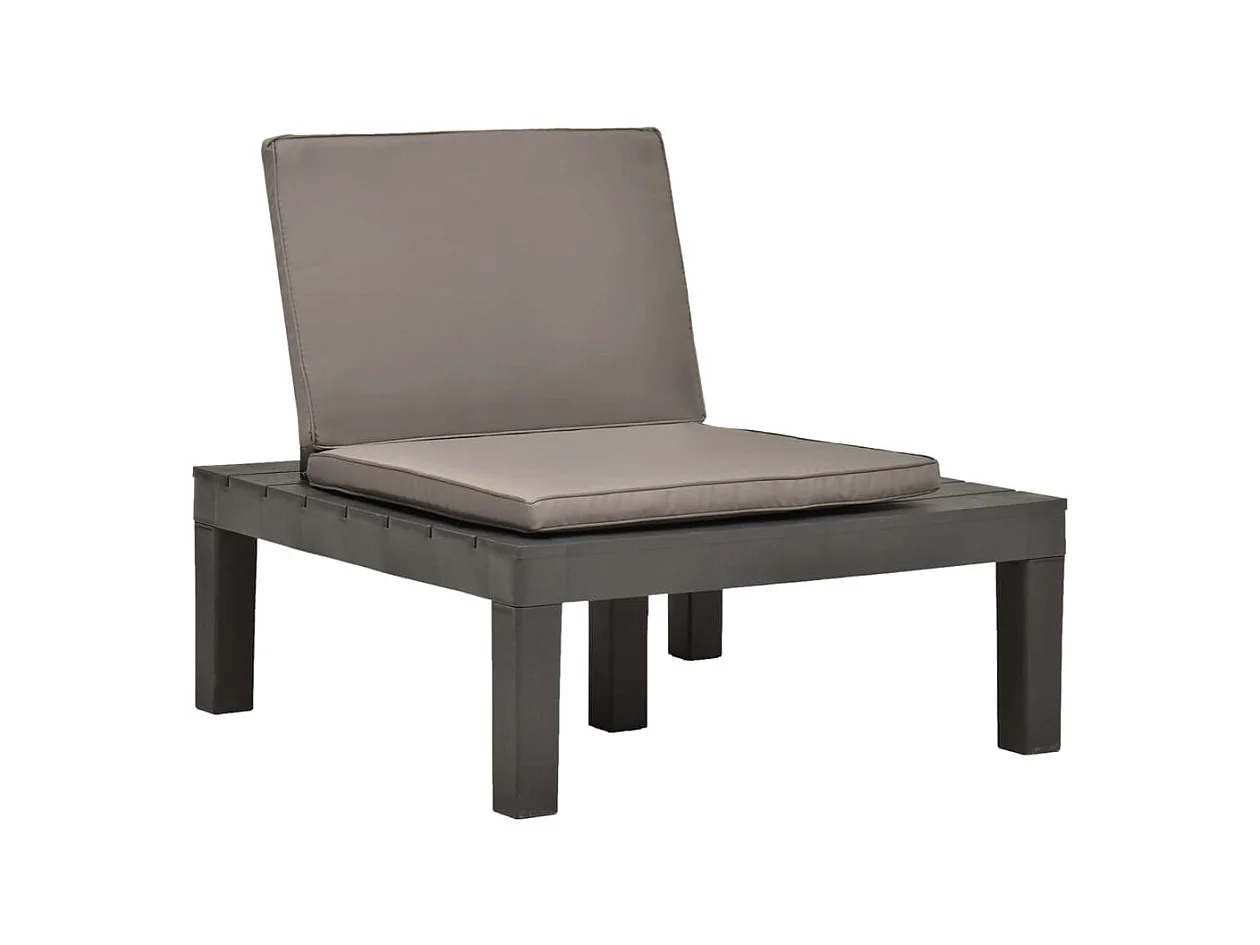 Chaises de salon de jardin et coussins 2pcs Plastique Anthracite SEF48273