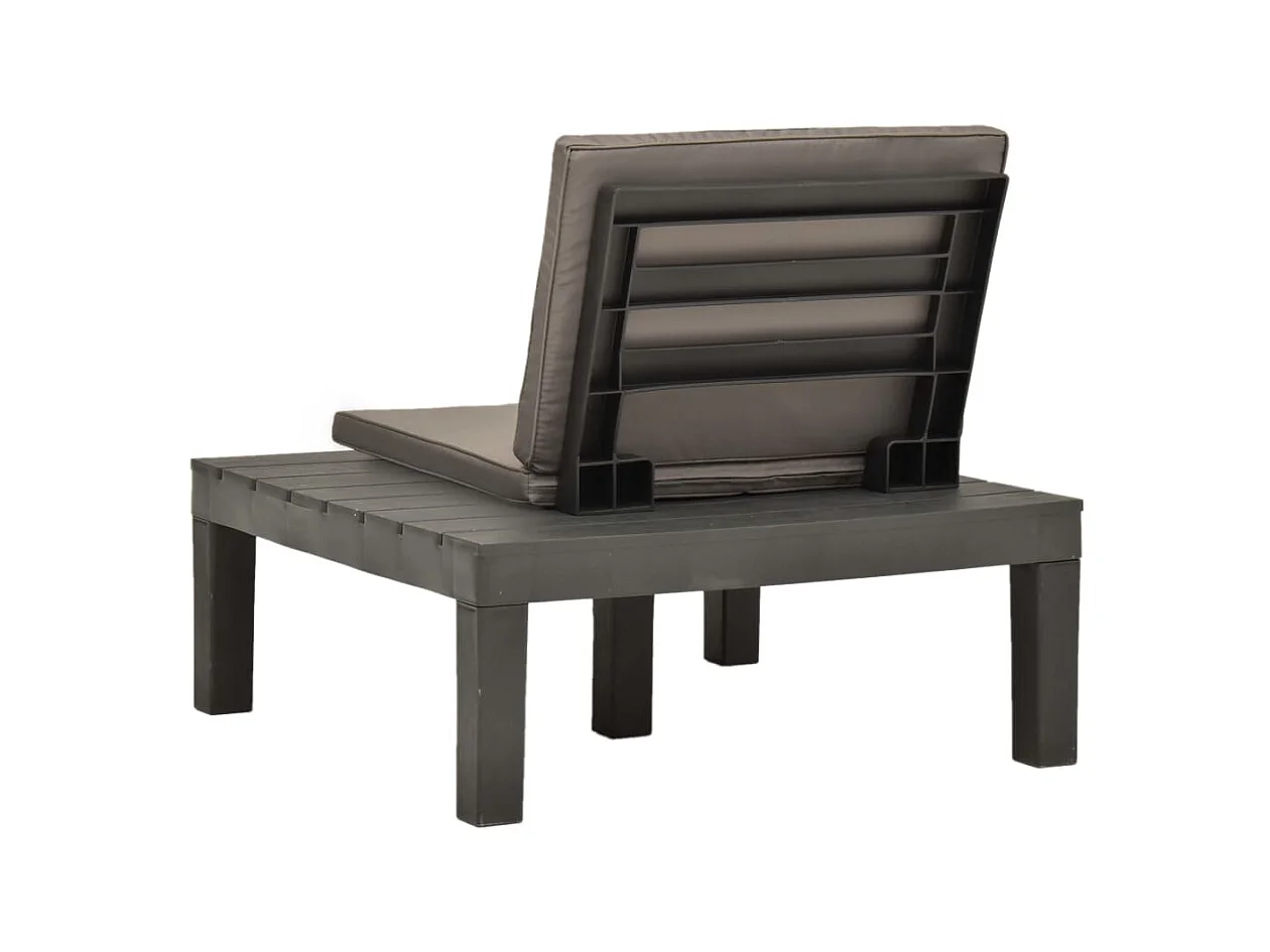Chaises de salon de jardin et coussins 2pcs Plastique Anthracite SEF48273