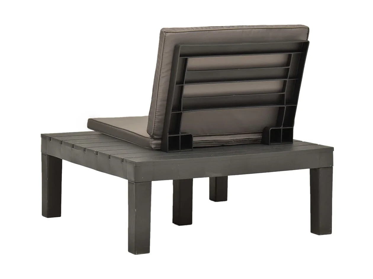 Chaises de salon de jardin et coussins 2pcs Plastique Anthracite SEF48273