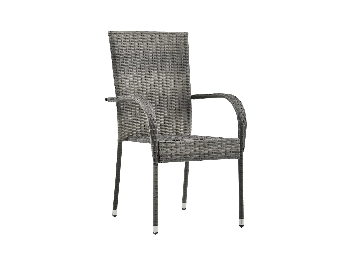Chaises empilables d'extérieur 4 pcs Gris Résine tressée SEF28544