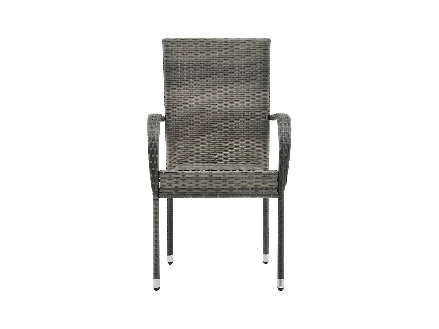 Chaises empilables d'extérieur 4 pcs Gris Résine tressée SEF28544