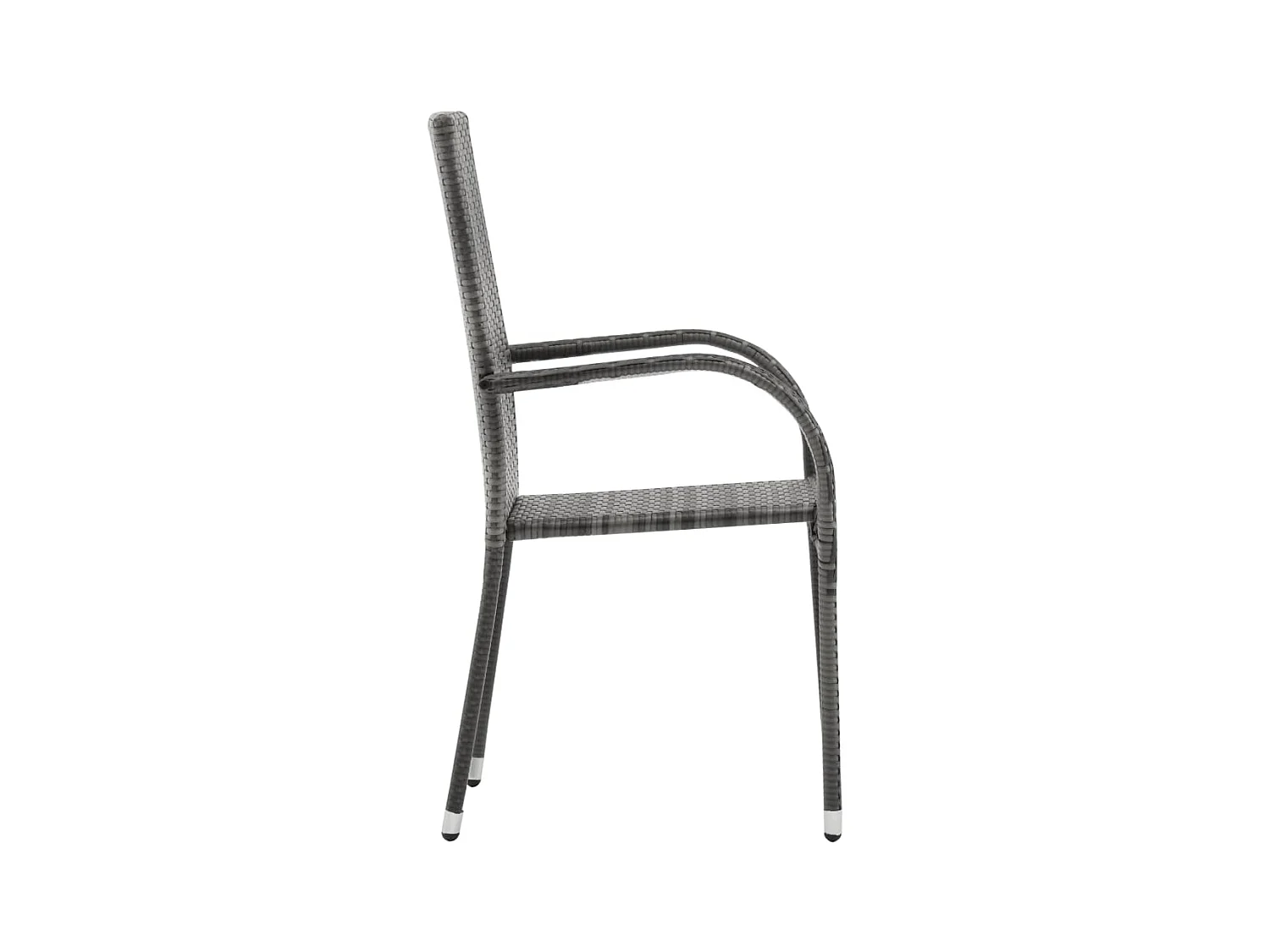 Chaises empilables d'extérieur 4 pcs Gris Résine tressée SEF28544