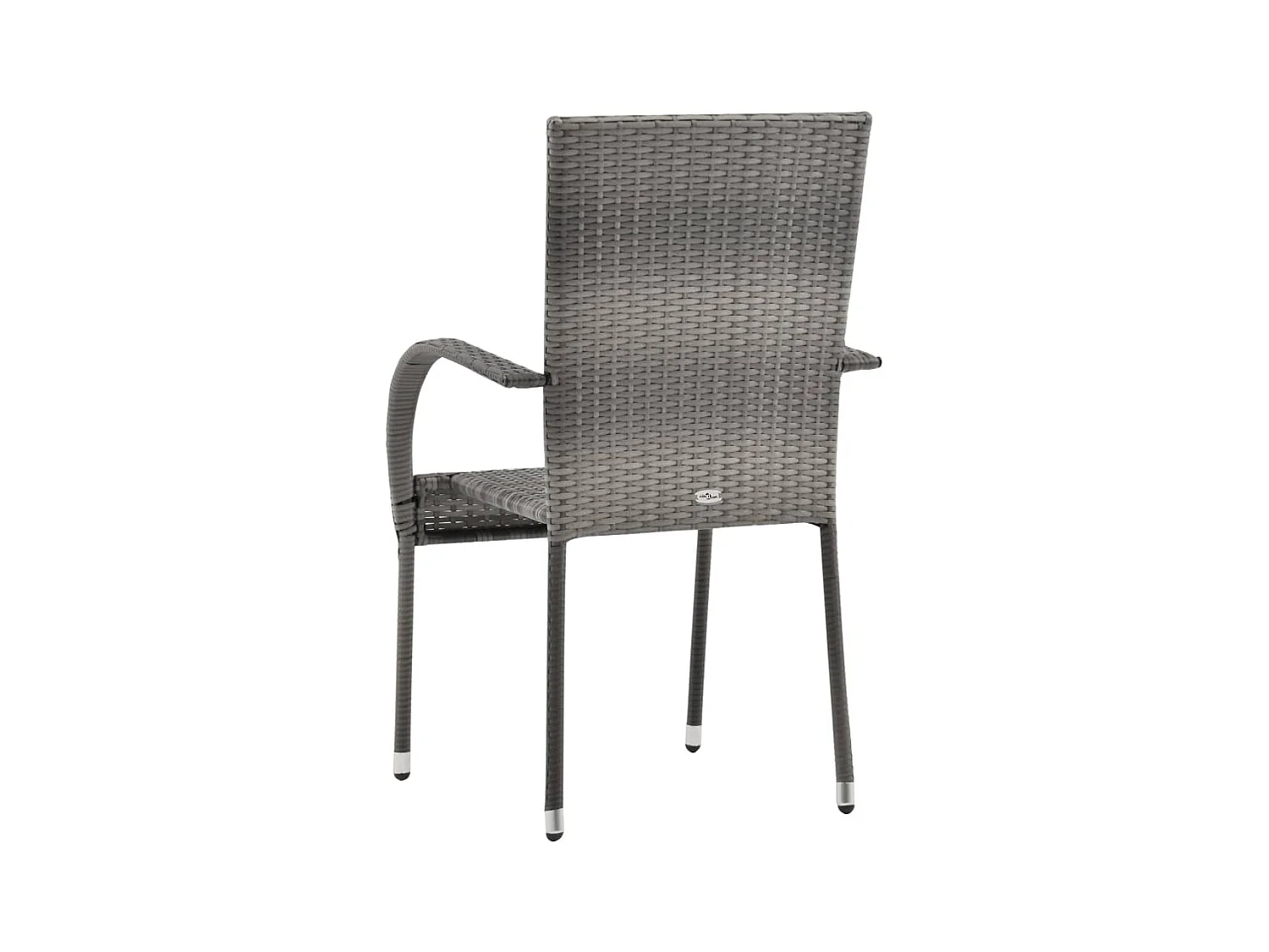 Chaises empilables d'extérieur 4 pcs Gris Résine tressée SEF28544