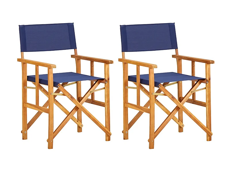 Regisseursstoelen 2 st massief acaciahout blauw NL20691