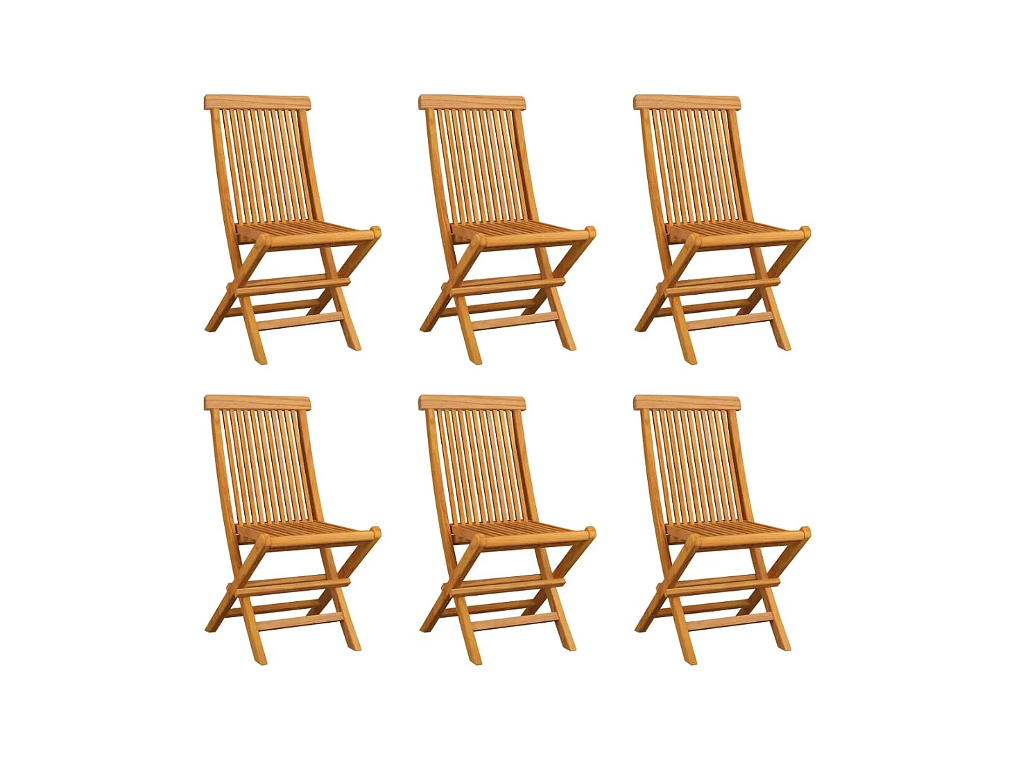 Chaises pliables de jardin 6 pcs Bois de teck solide SEF10471