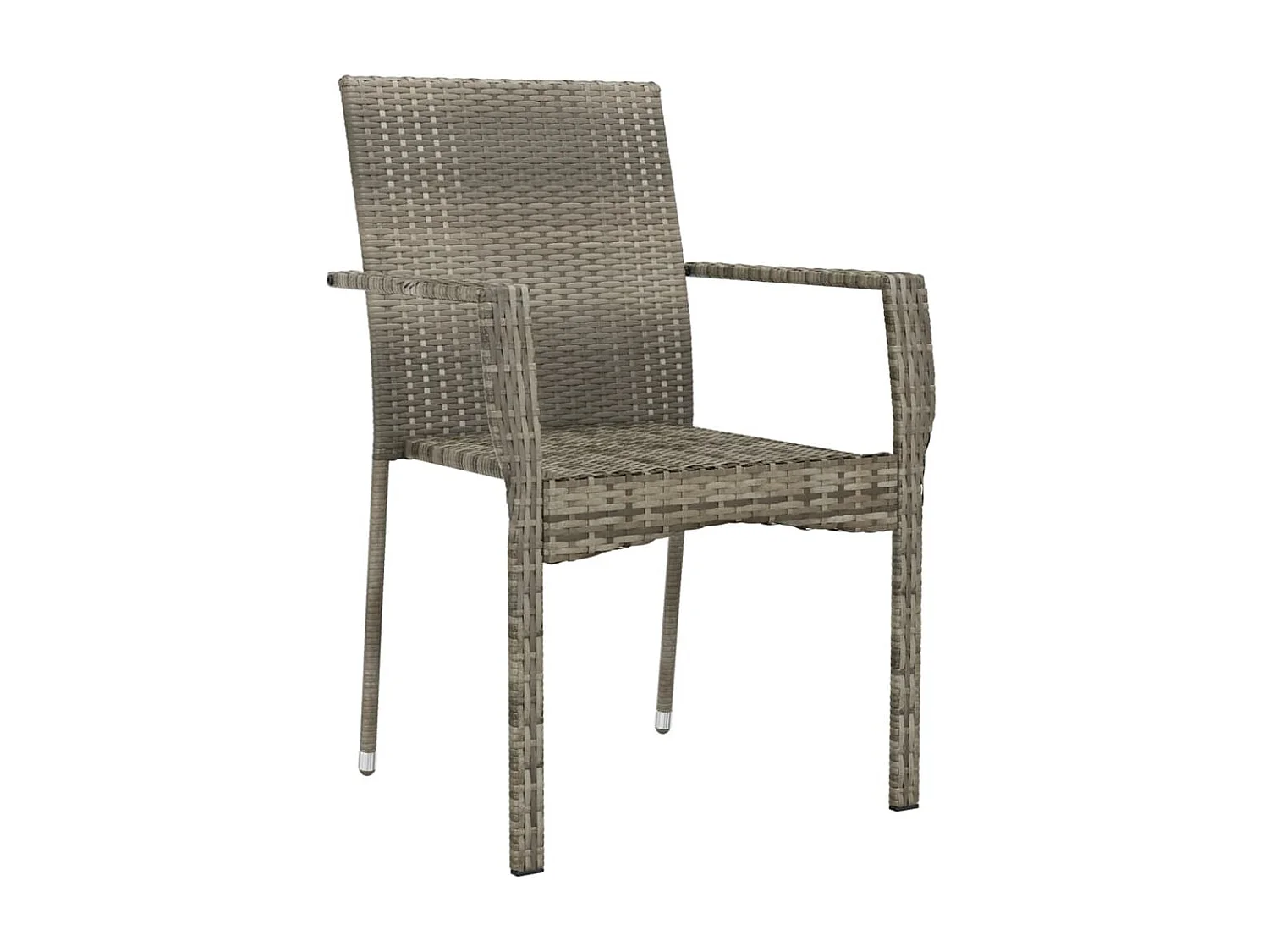 Chaises de jardin avec coussins 2 pcs Résine tressée Gris SEF28862