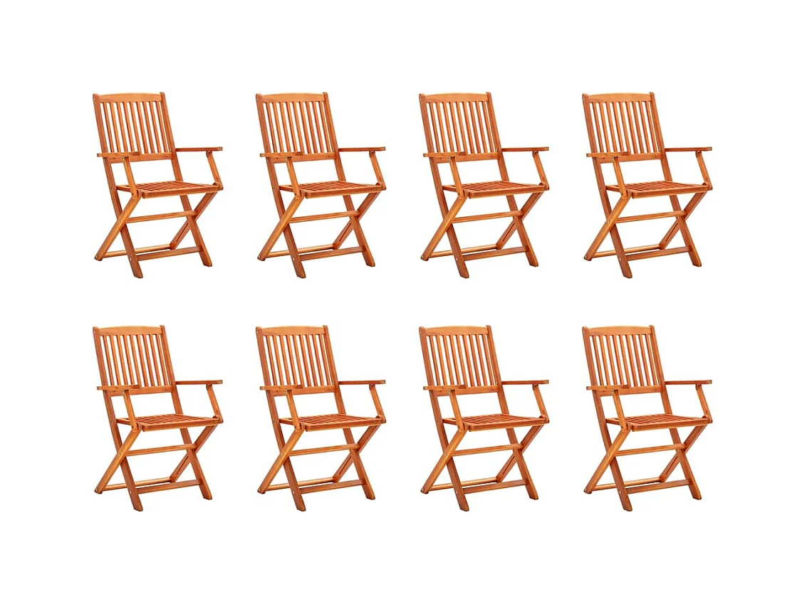 Klappbare Gartenstühle 8 Stk.| Outdoor-Stuhl Massivholz Eukalyptus -gkd604815