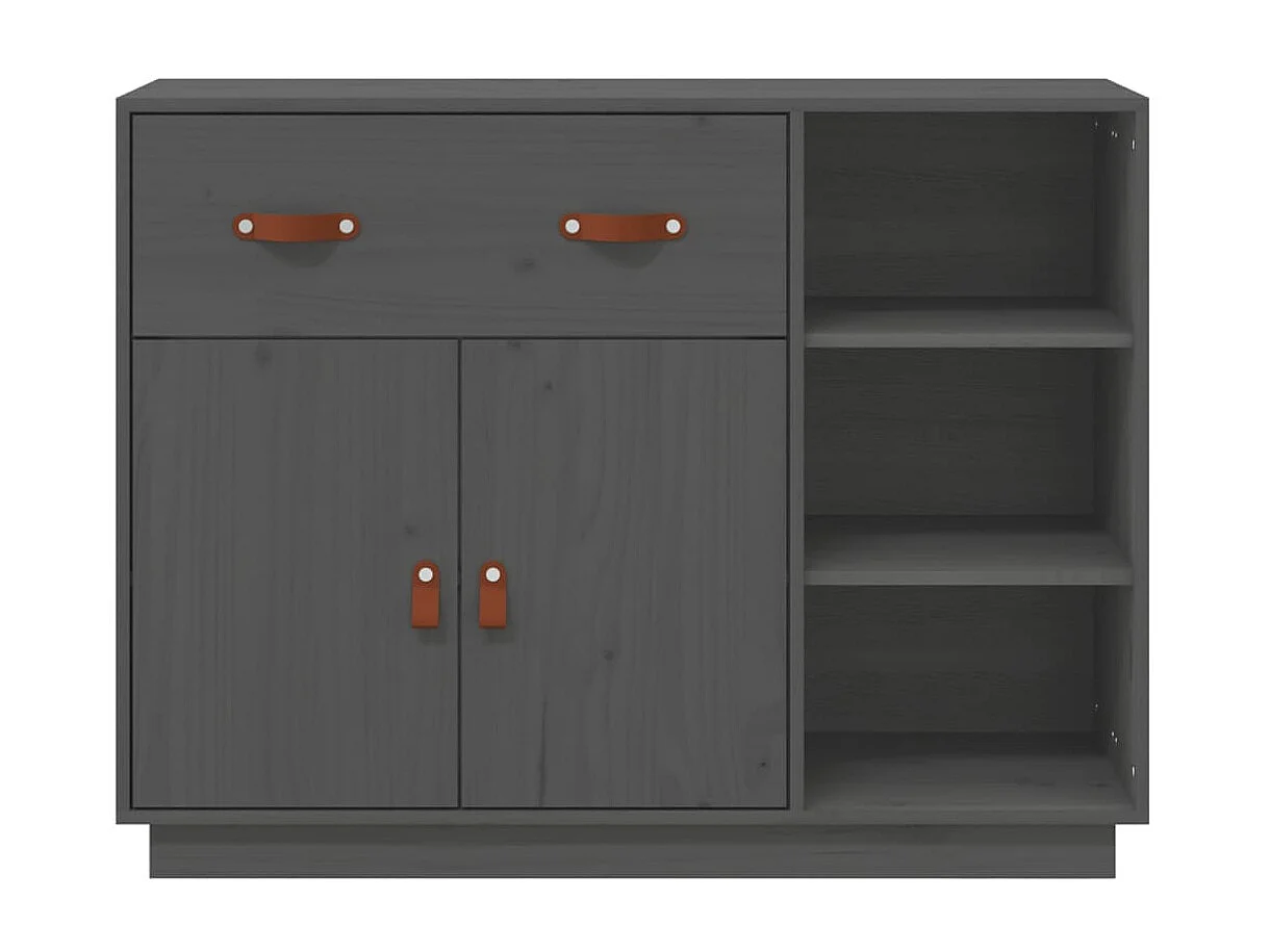 Sideboard Grau - Lowboard 98,5x40x75 cm Massivholz Kiefer -RM95667