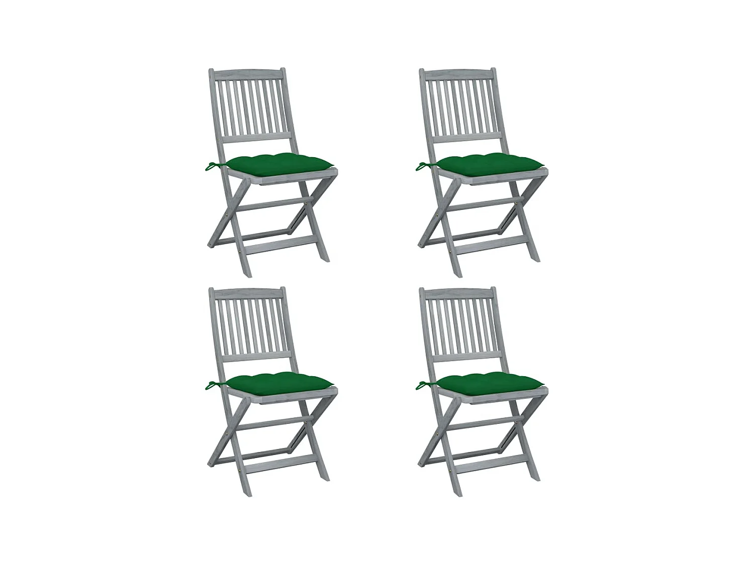 Chaises pliables d'extérieur 4 pcs avec coussins Bois d'acacia SEF33534