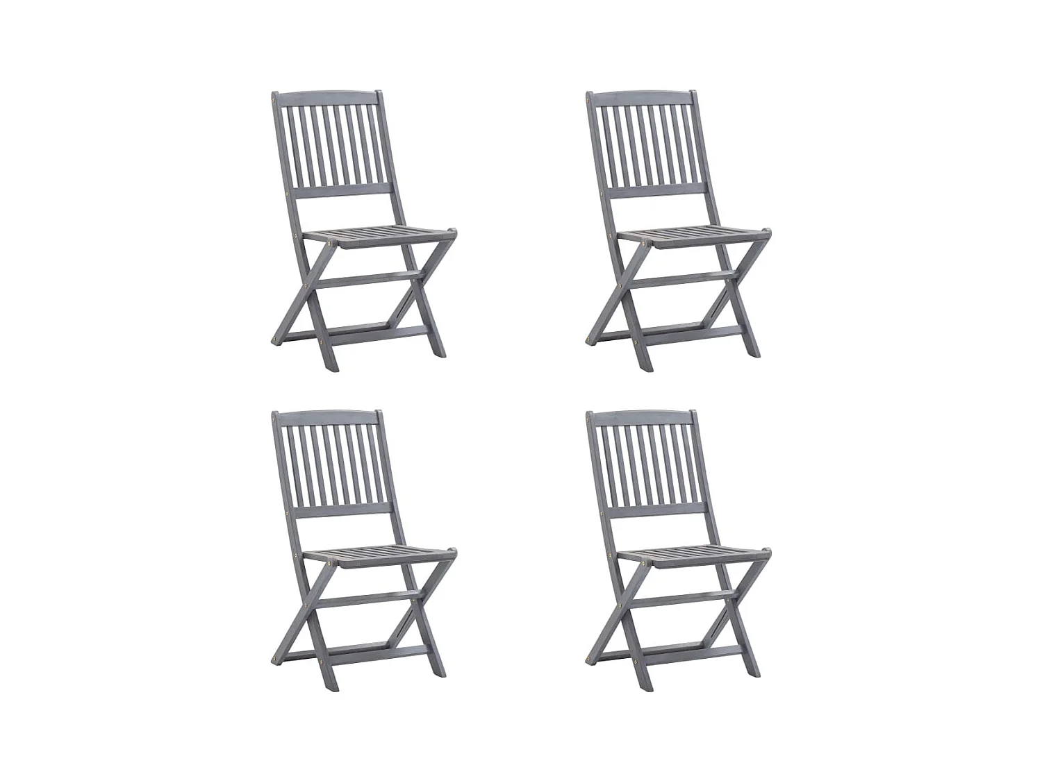Klappbare Gartenstühle 4 Stk.| Outdoor-Stuhl mit Kissen Massivholz Akazie -gkd166400