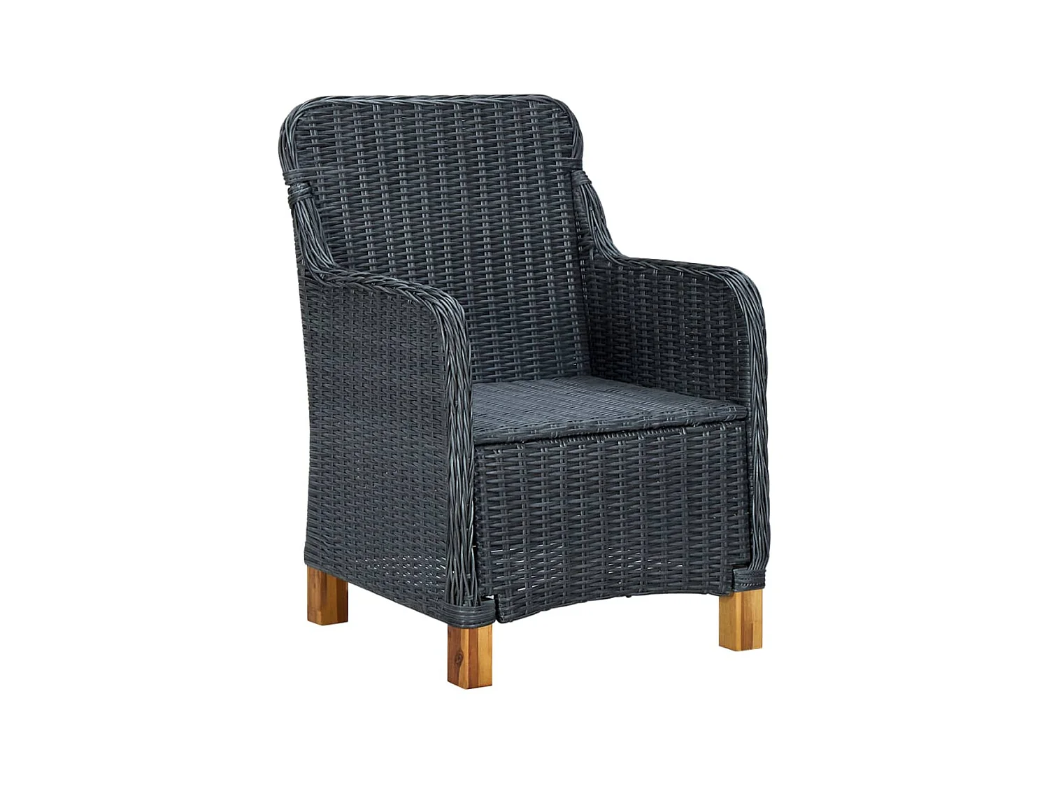 Chaises de jardin avec coussins 2 pcs Résine tressée Gris foncé SEF25638