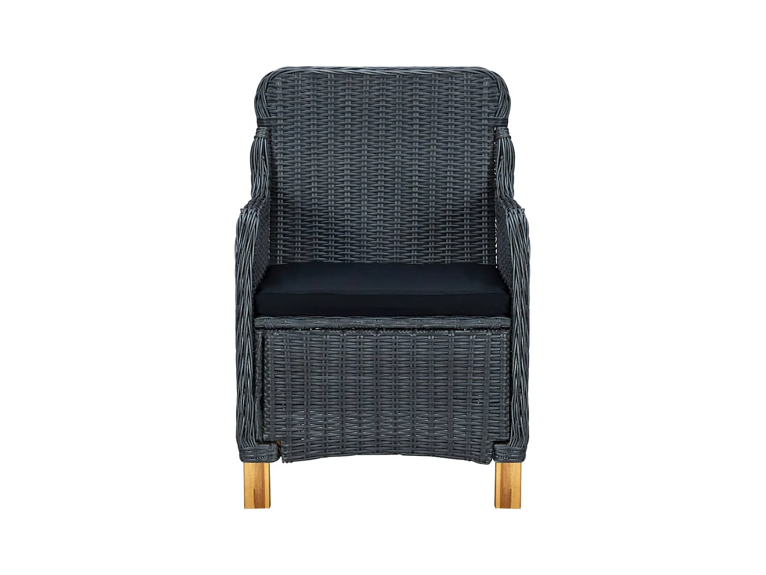 Chaises de jardin avec coussins 2 pcs Résine tressée Gris foncé SEF25638