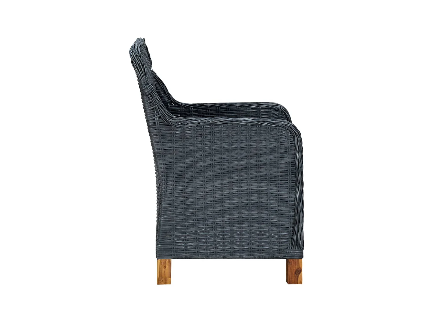 Chaises de jardin avec coussins 2 pcs Résine tressée Gris foncé SEF25638