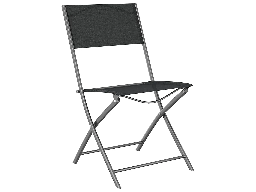 Chaises d'extérieur pliables 4 pcs Noir Acier et textilène SEF34254