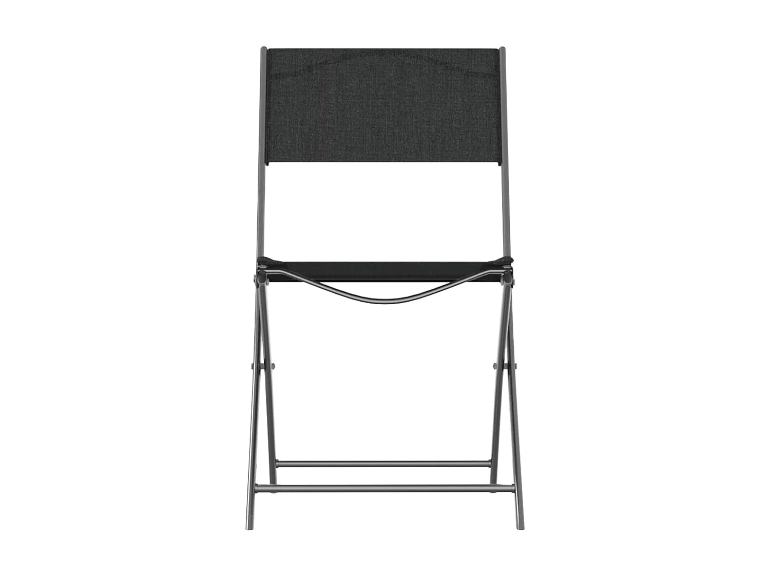 Klappbare Gartenstühle 4 Stk.| Outdoor-Stuhl Schwarz Stahl und Textilene -gkd27130