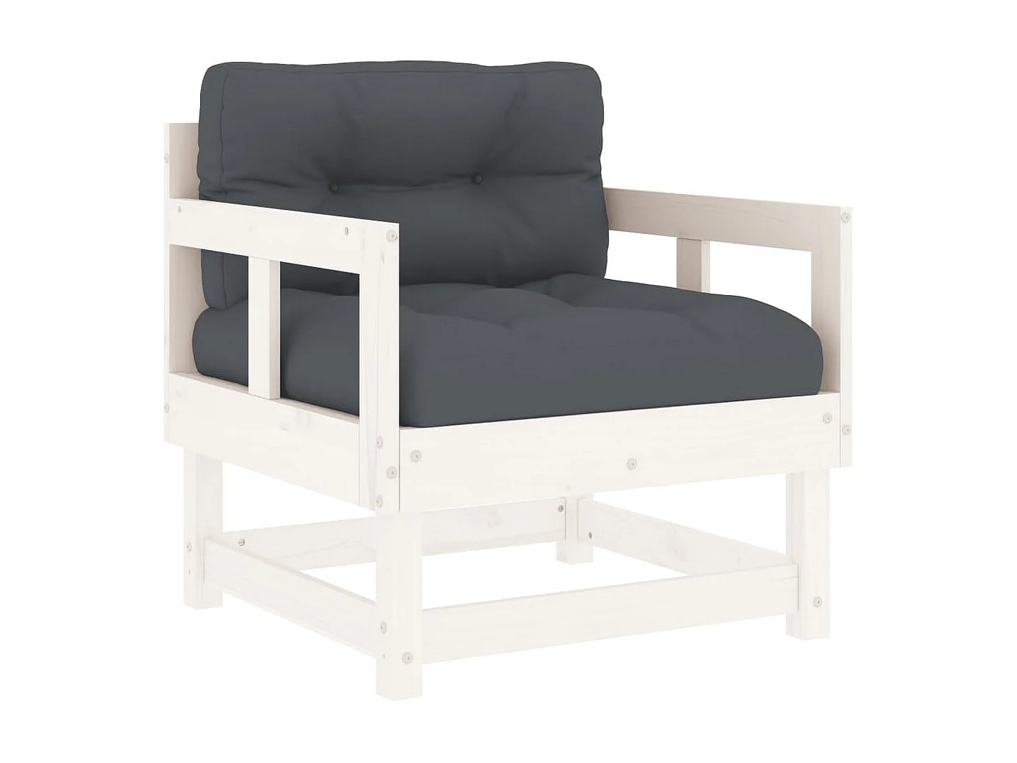 lot de 2 Chaises de jardin avec coussins blanc bois de pin massif PWRS78868