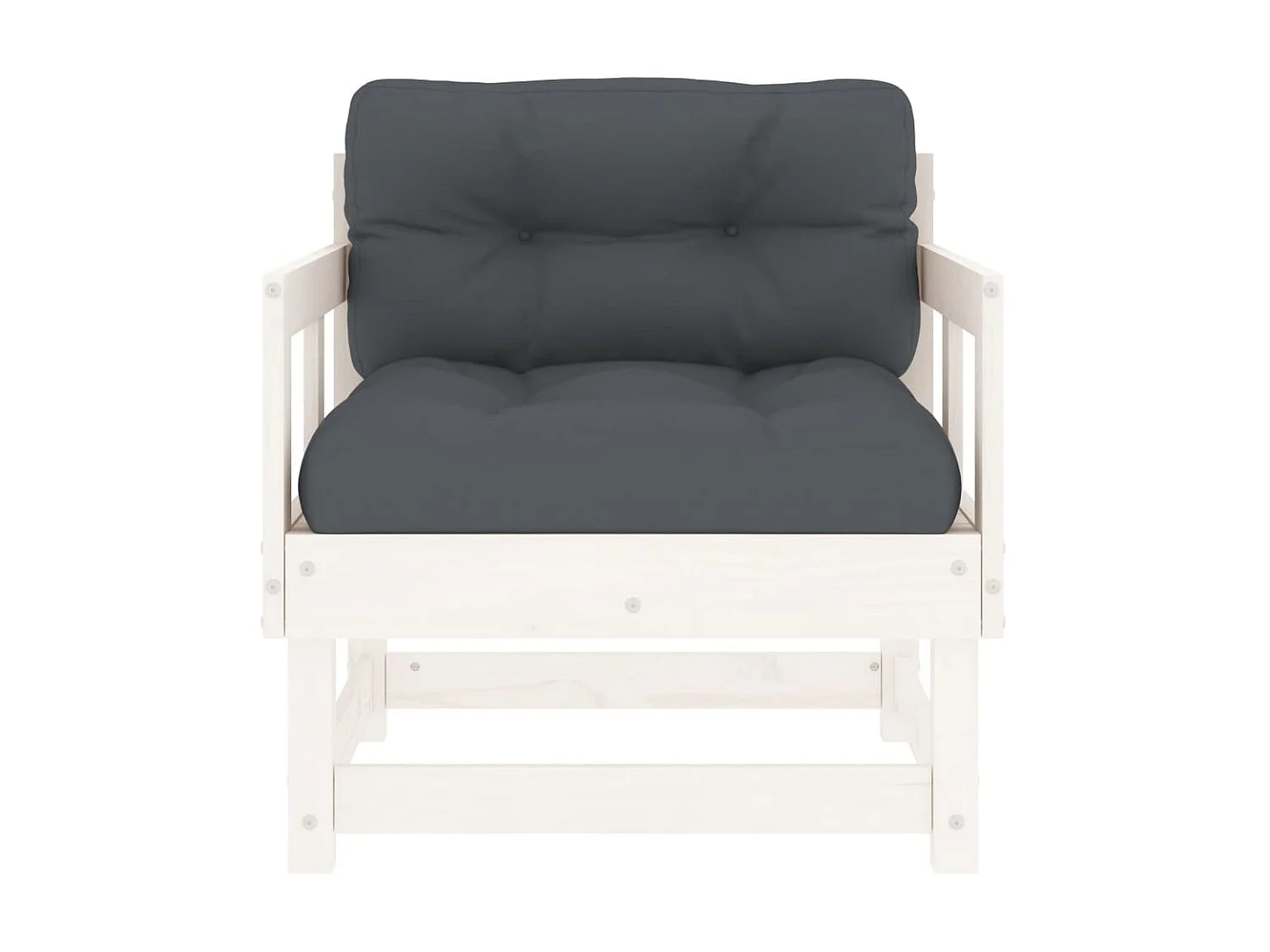 lot de 2 Chaises de jardin avec coussins blanc bois de pin massif PWRS78868
