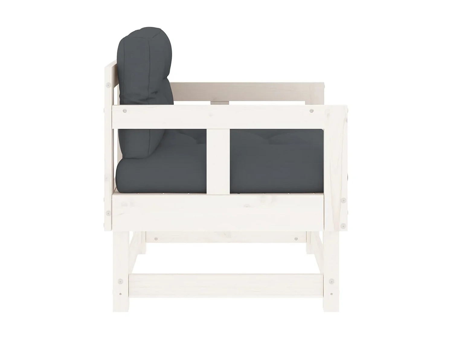 lot de 2 Chaises de jardin avec coussins blanc bois de pin massif PWRS78868