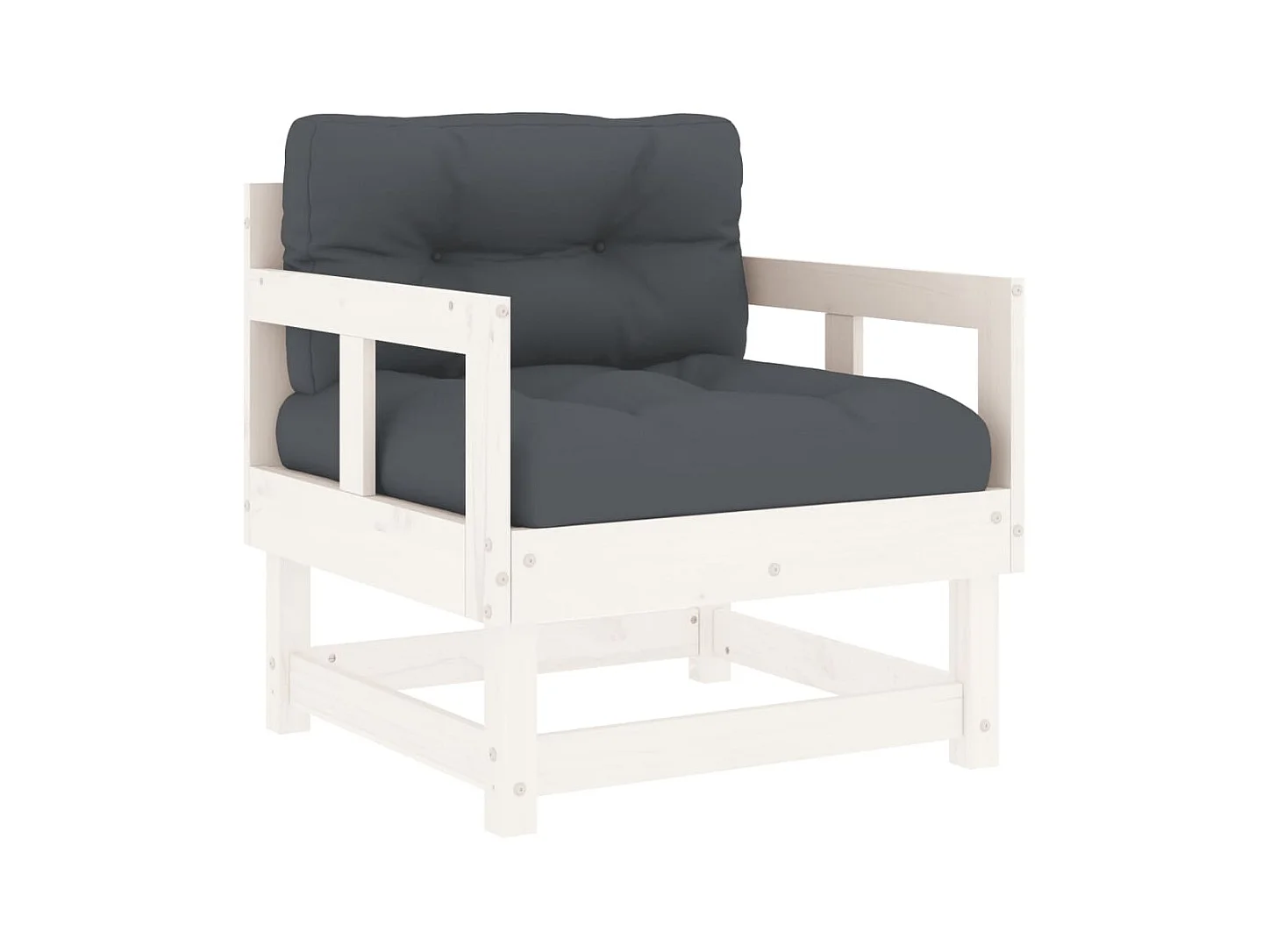 lot de 2 Chaises de jardin avec coussins blanc bois de pin massif PWRS78868