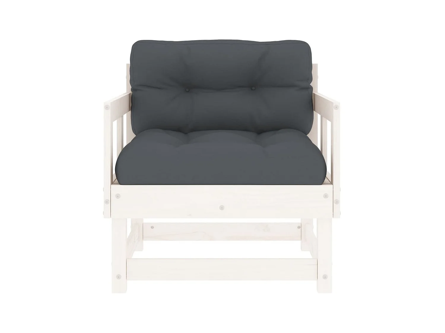 lot de 2 Chaises de jardin avec coussins blanc bois de pin massif PWRS78868