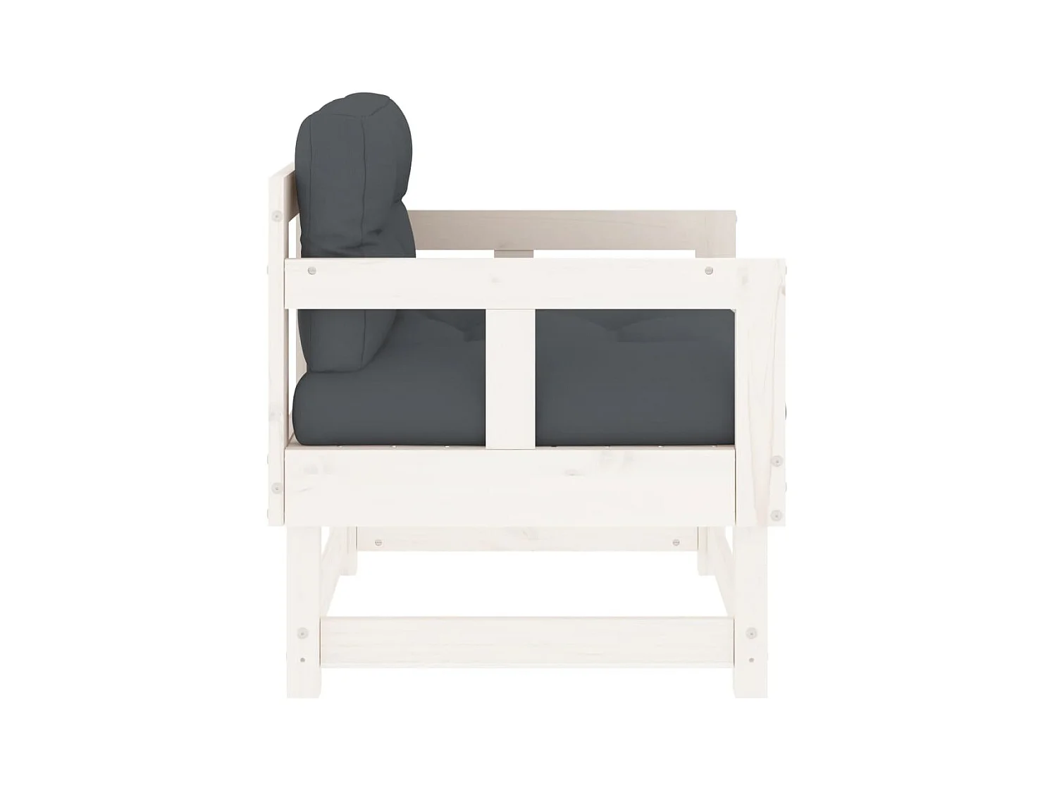 lot de 2 Chaises de jardin avec coussins blanc bois de pin massif PWRS78868