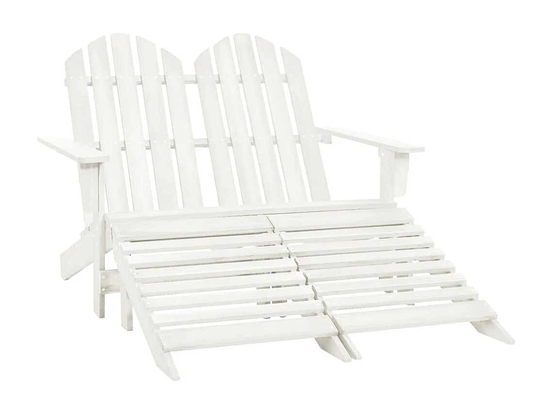 Chaise de jardin Adirondack 2 places et repose-pied Sapin Blanc SEF27135