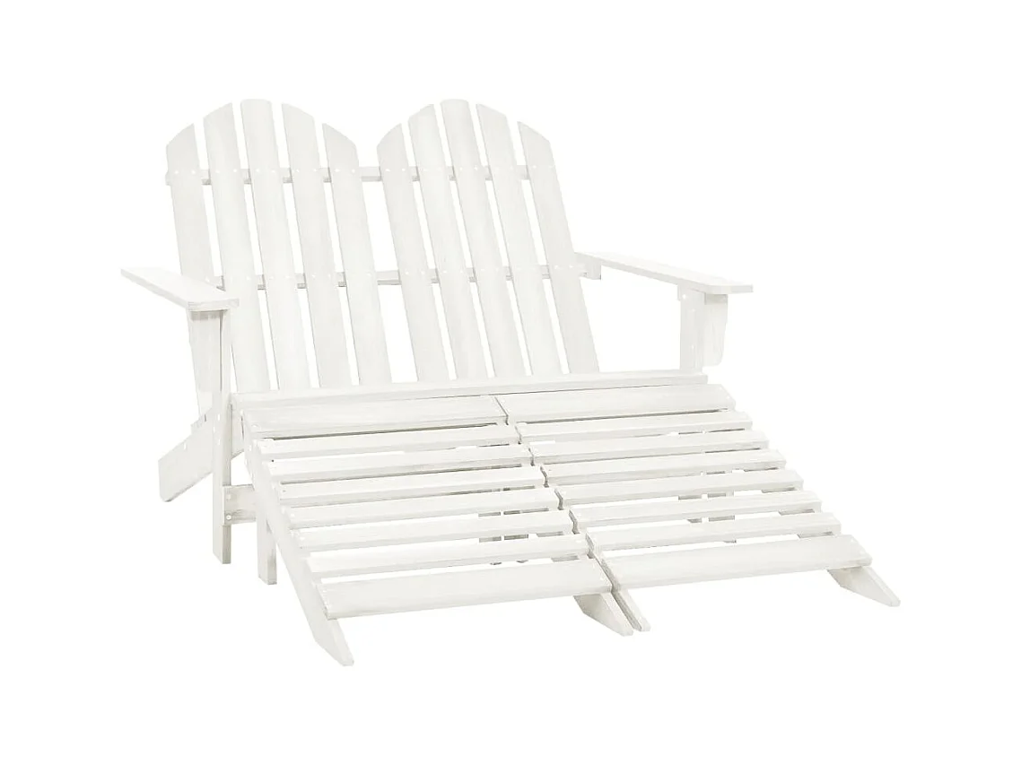 Chaise de jardin Adirondack 2 places et repose-pied Sapin Blanc SEF27135