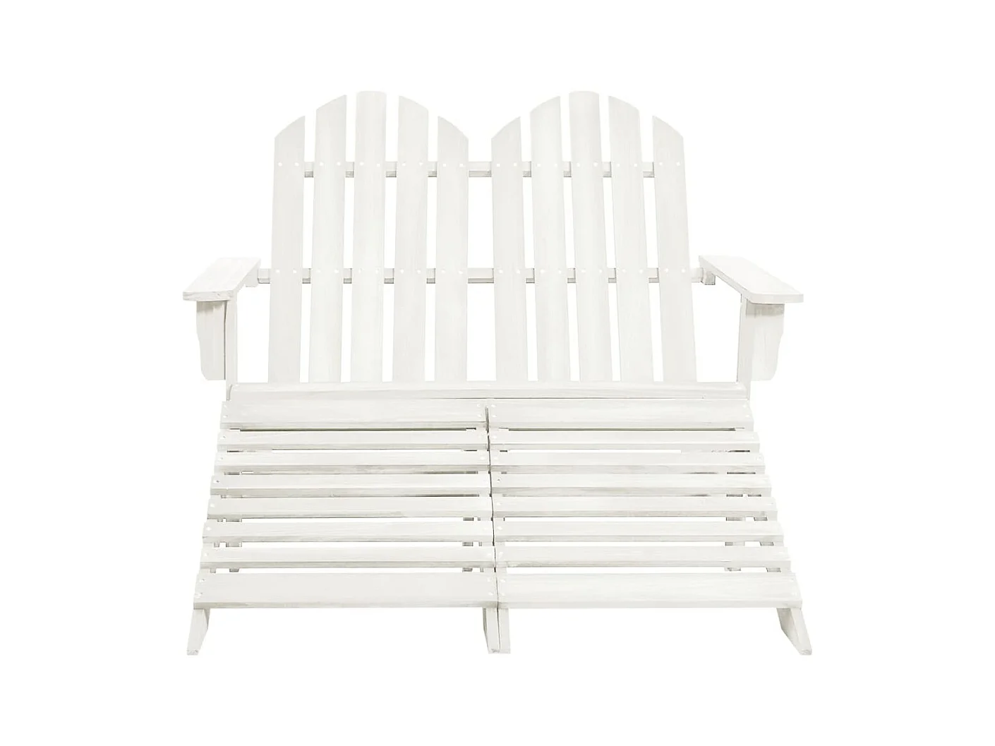 Chaise de jardin Adirondack 2 places et repose-pied Sapin Blanc SEF27135