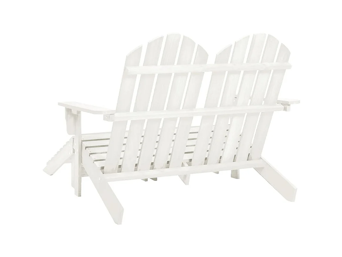 Chaise de jardin Adirondack 2 places et repose-pied Sapin Blanc SEF27135