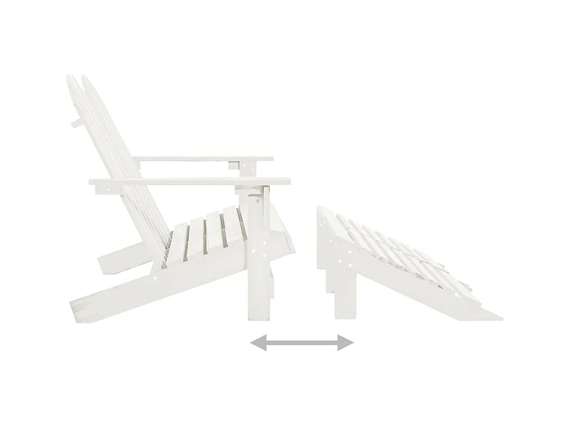 Chaise de jardin Adirondack 2 places et repose-pied Sapin Blanc SEF27135