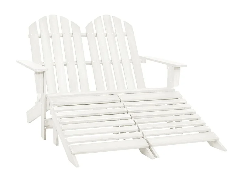 Chaise de jardin Adirondack 2 places et repose-pied Sapin Blanc SEF27135