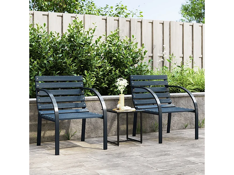 Chaises de jardin 2 pcs Gris Bois SEF69012