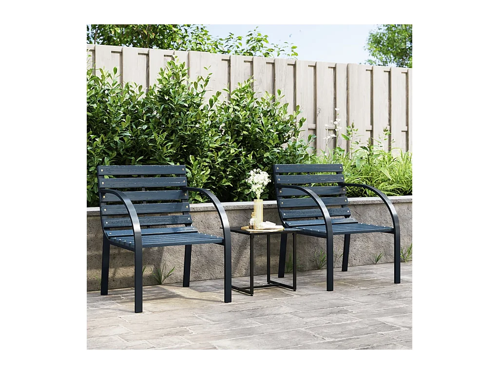 Chaises de jardin 2 pcs Gris Bois SEF69012