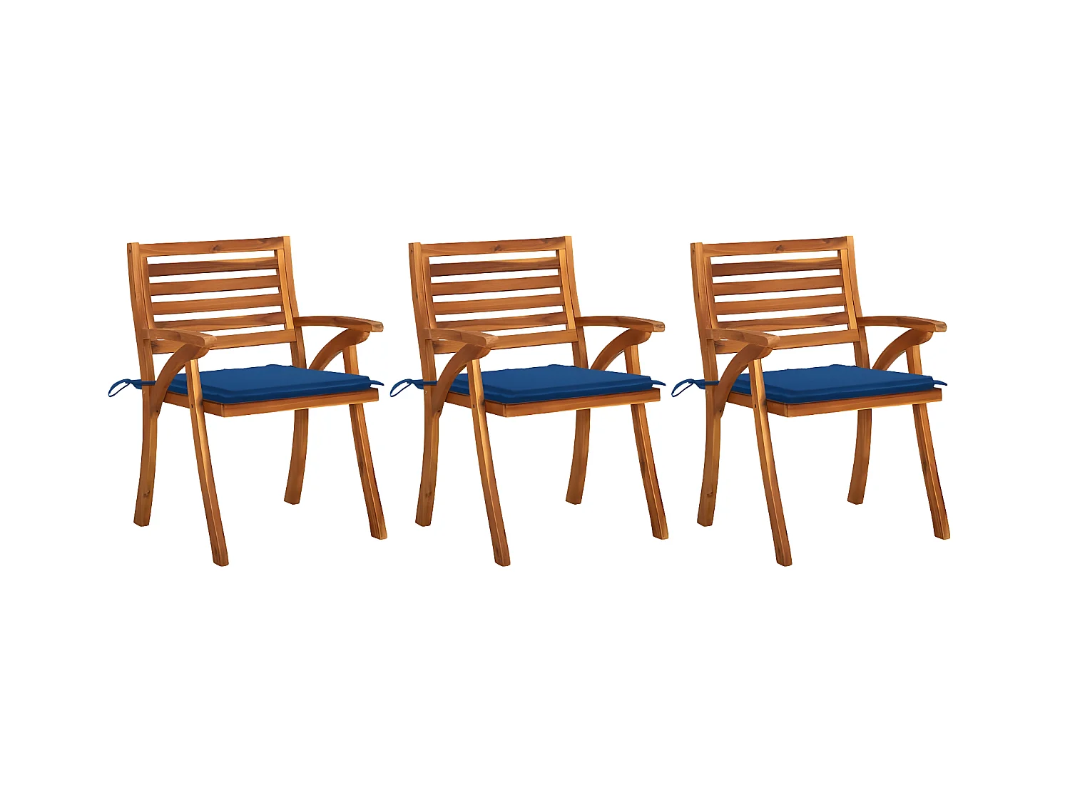 Chaises à dîner de jardin avec coussins 3 pcs Acacia massif SEF80103