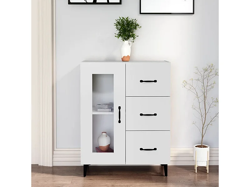 Sideboard Weiß Anrichte 69,5x34x90 cm Holzwerkstoff -RM51076