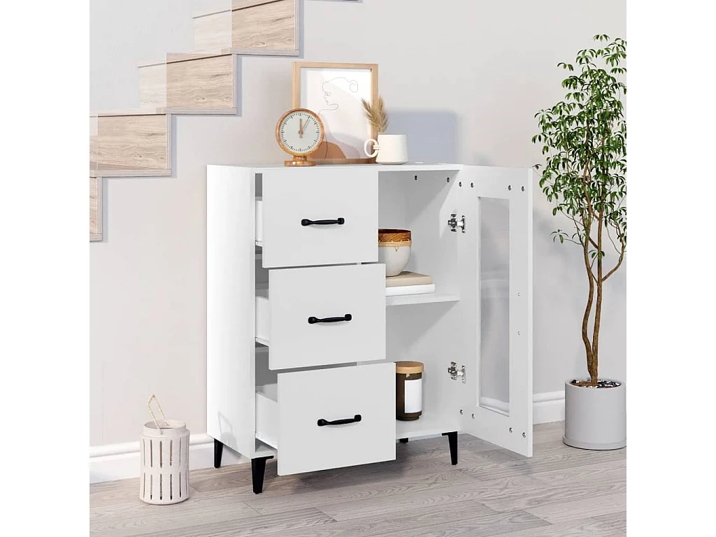 Sideboard Weiß Anrichte 69,5x34x90 cm Holzwerkstoff -RM51076