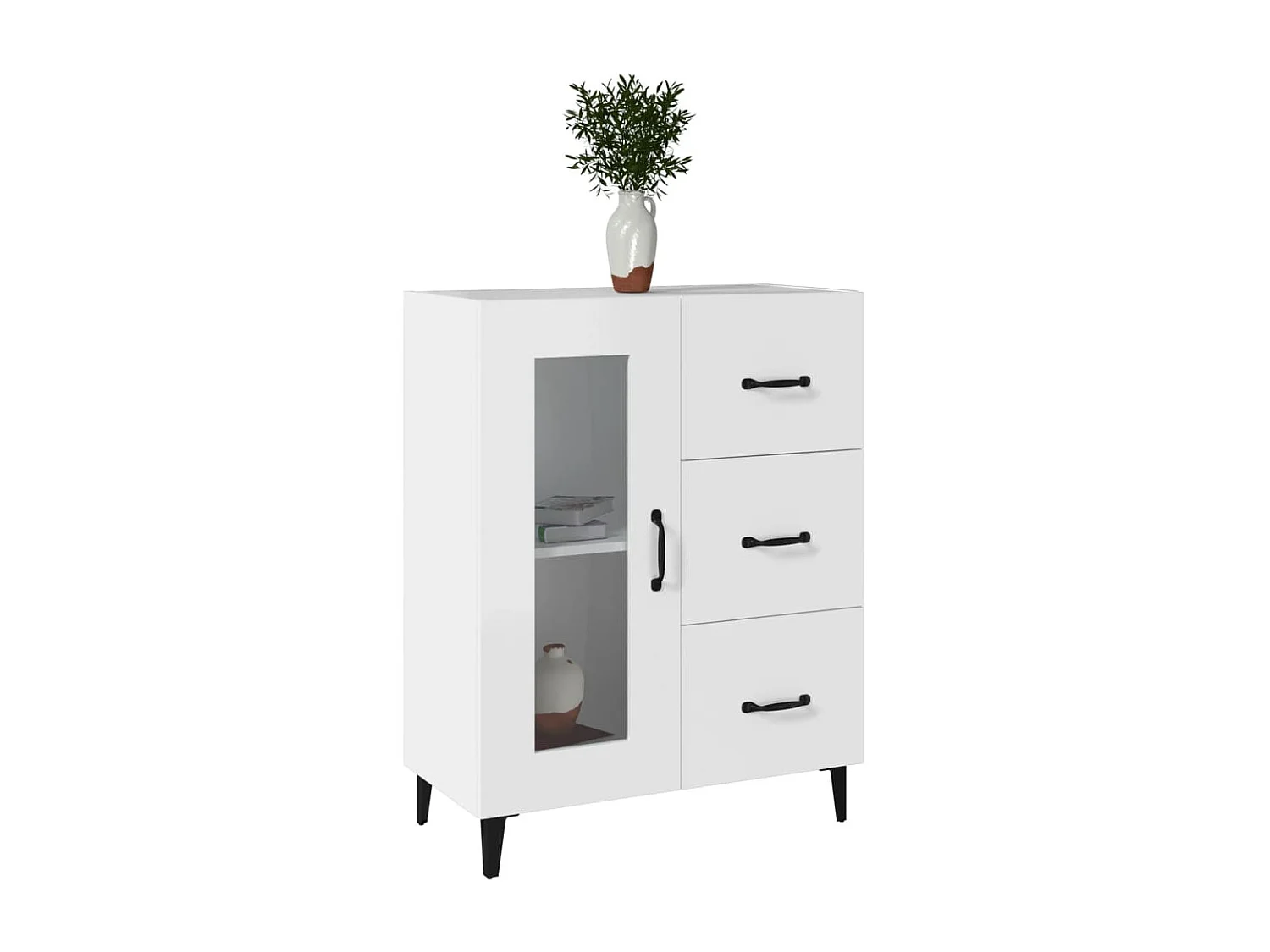 Sideboard Weiß Anrichte 69,5x34x90 cm Holzwerkstoff -RM51076