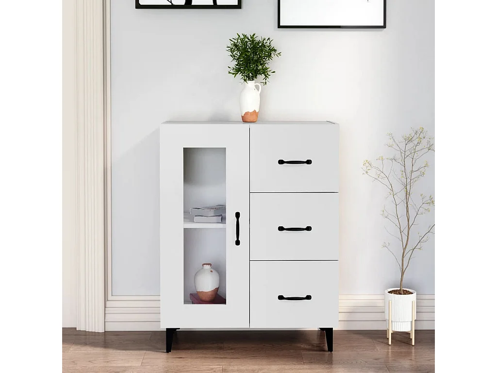 Sideboard Weiß Anrichte 69,5x34x90 cm Holzwerkstoff -RM51076