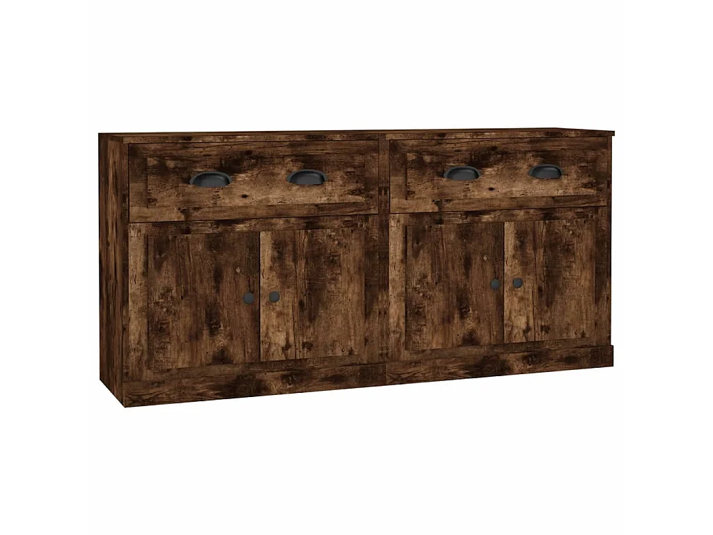 Sideboards im 2er-Set Lowboards Räuchereiche Holzwerkstoff -RM44341