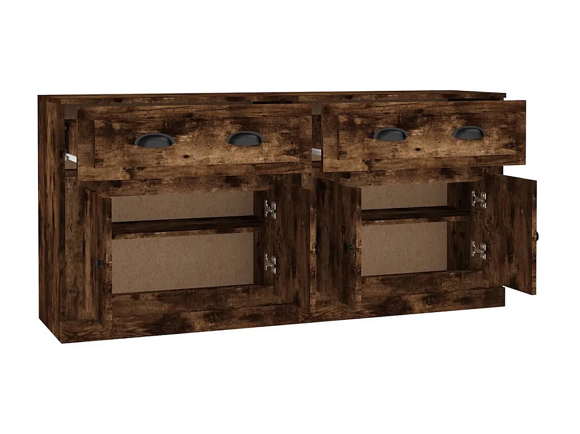 Sideboards im 2er-Set Lowboards Räuchereiche Holzwerkstoff -RM44341