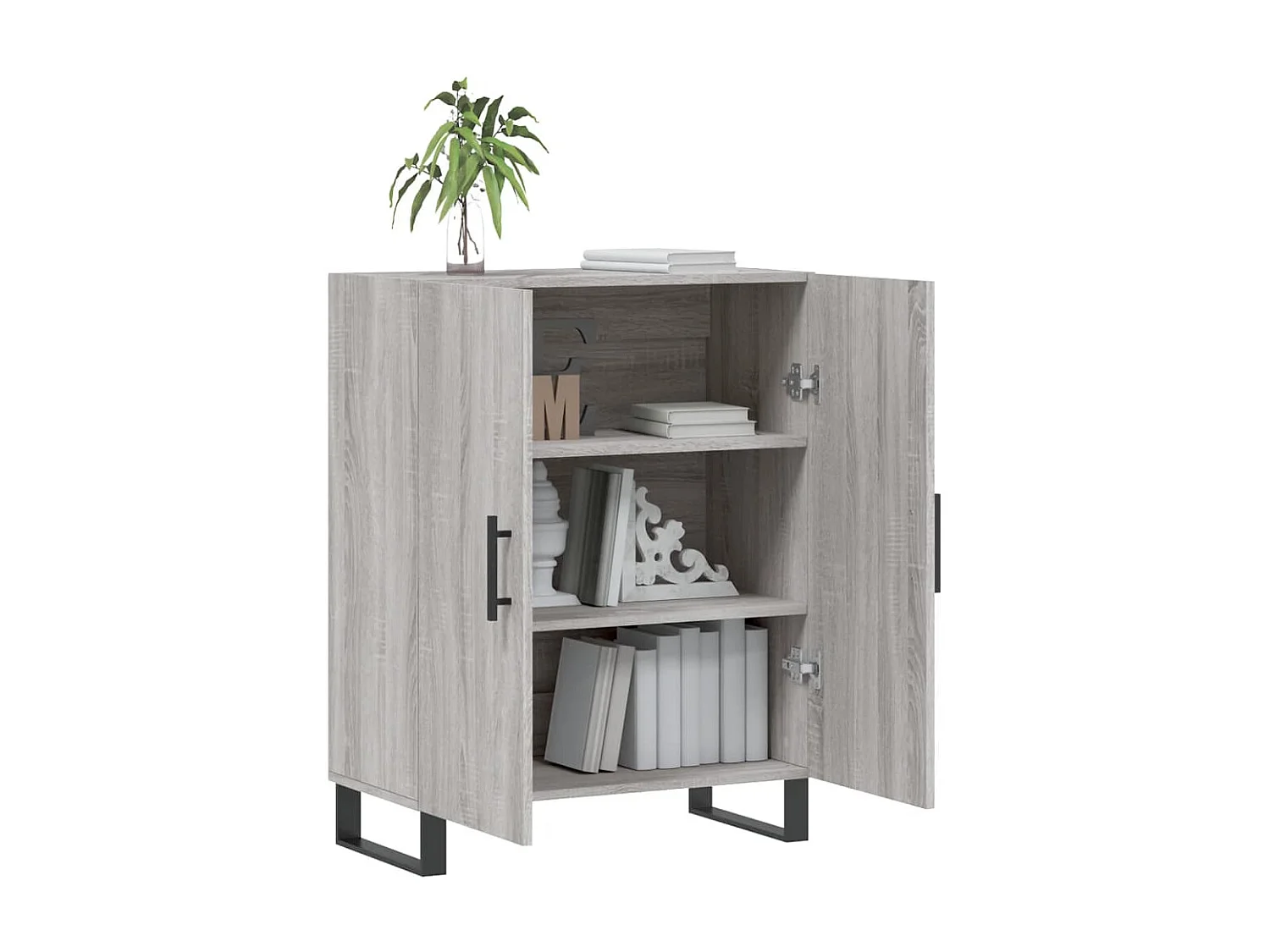 Sideboard Grau Sonoma - Lowboard 69,5x34x90 cm Holzwerkstoff -RM76839