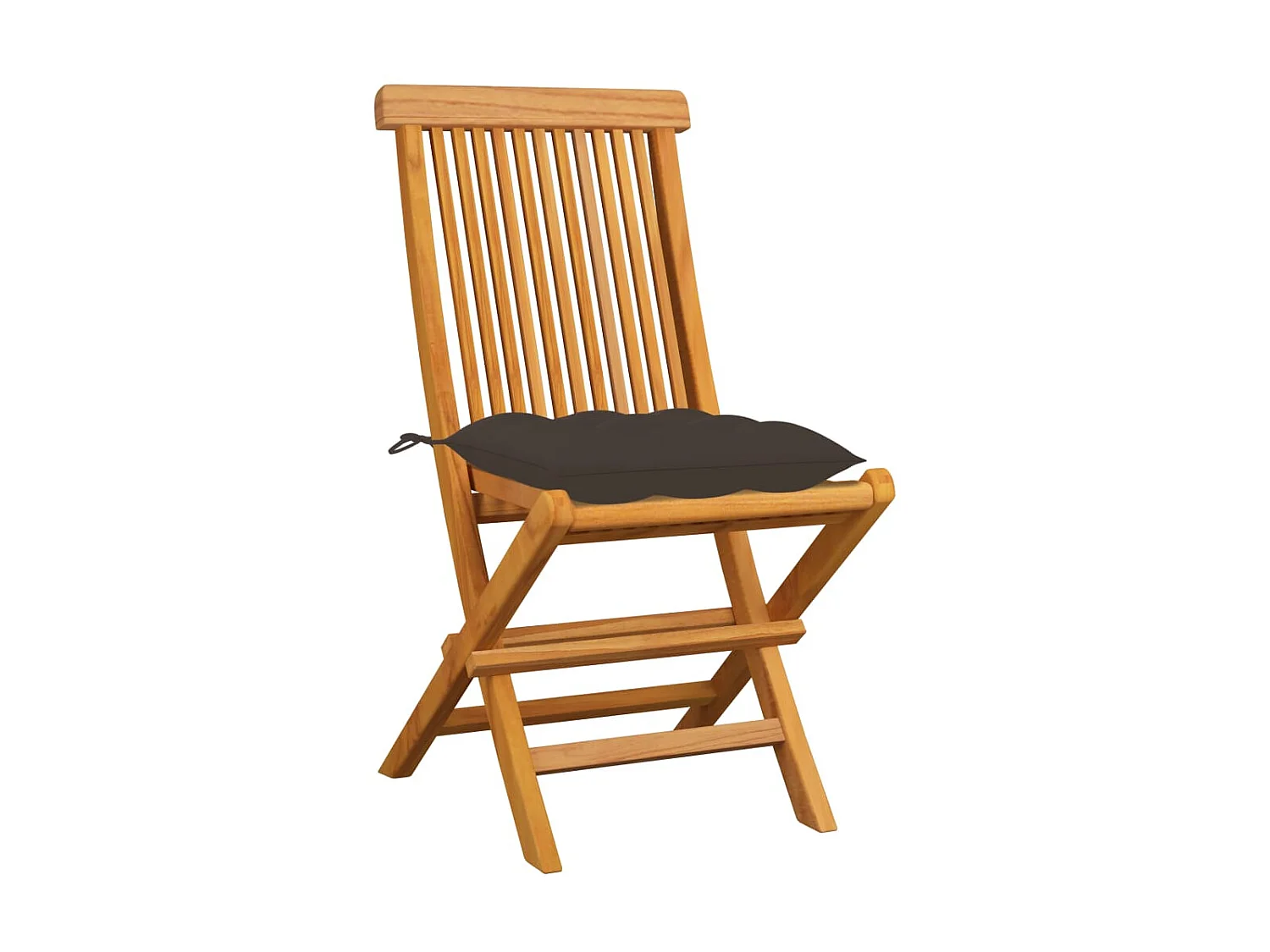 Cadeiras de jardim c/ almofadões cinza-acast. 4 pcs teca maciça PT940950