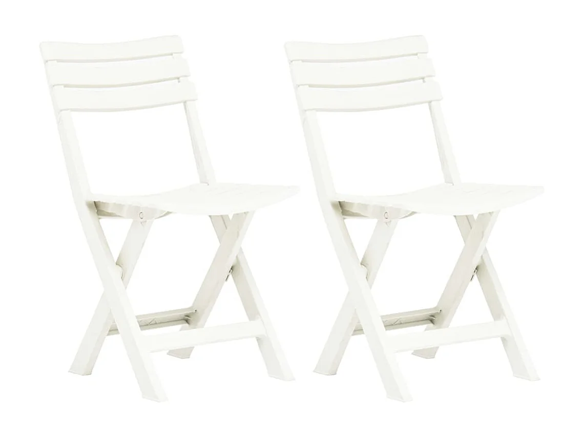Chaises de jardin pliables 2 pcs Plastique Blanc SEF35042