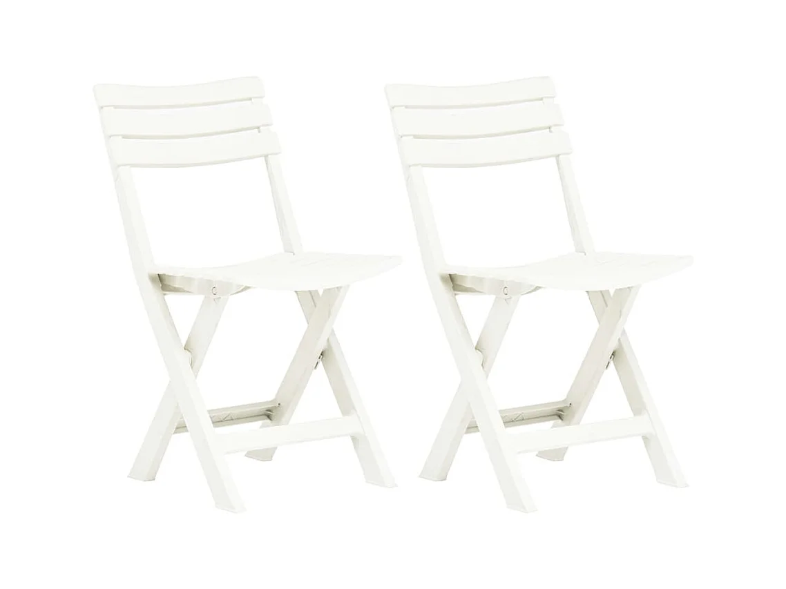Chaises de jardin pliables 2 pcs Plastique Blanc SEF35042