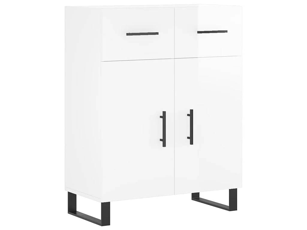 Sideboard Lowboard - Hochglanz-Weiß 69,5x34x90 cm Holzwerkstoff -RM81779