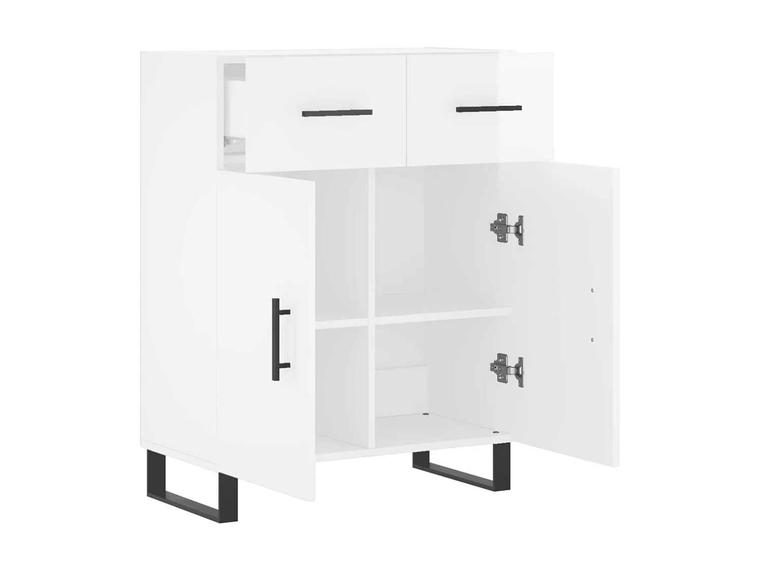 Sideboard Lowboard - Hochglanz-Weiß 69,5x34x90 cm Holzwerkstoff -RM81779