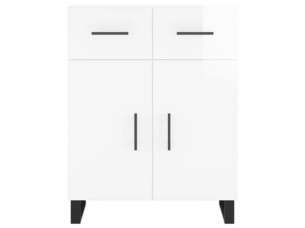 Sideboard Lowboard - Hochglanz-Weiß 69,5x34x90 cm Holzwerkstoff -RM81779