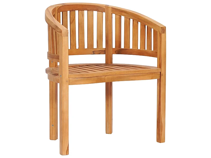 Chaise en forme de banane Bois de teck solide SEF33208